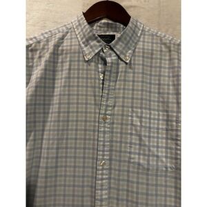 Charles Tyrwhitt Shirt Extra Slim‎ Fit Mens Large Blue Plaid Long Sleeve Button